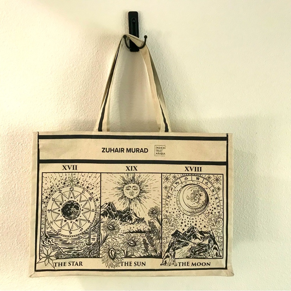 Zuhair murad in collaboration with Qatar Airways fabric tote bag